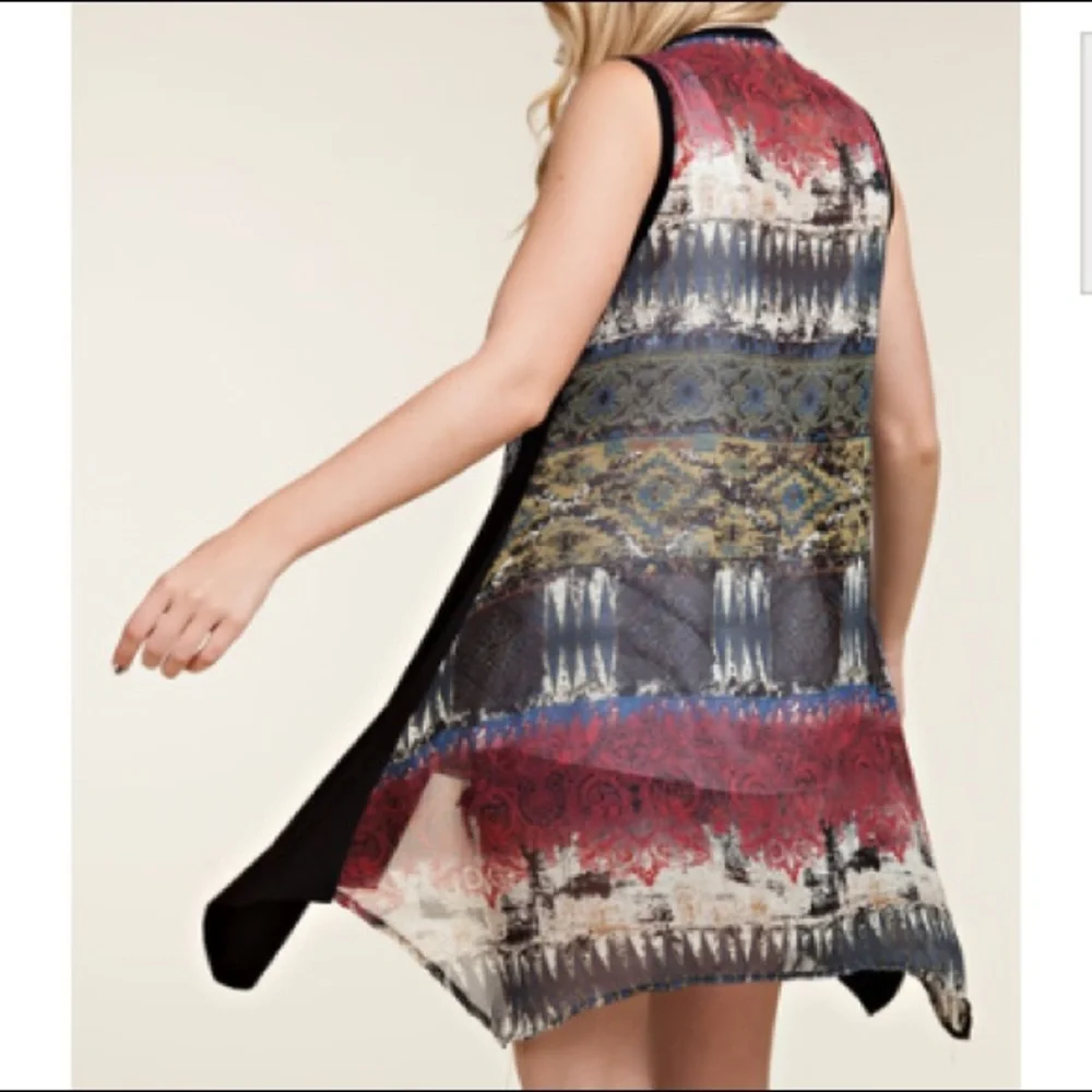 Aztec Vest with Sheer Back - Picture 2 of 2
